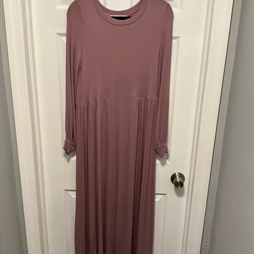 Free People Cameron Dusty Rose Pullover Oversized Timeless Maxi Dress Size XS - Picture 2 of 8